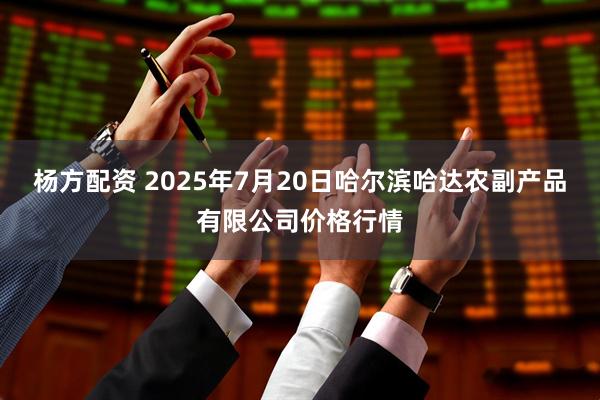 杨方配资 2025年7月20日哈尔滨哈达农副产品有限公司价格行情